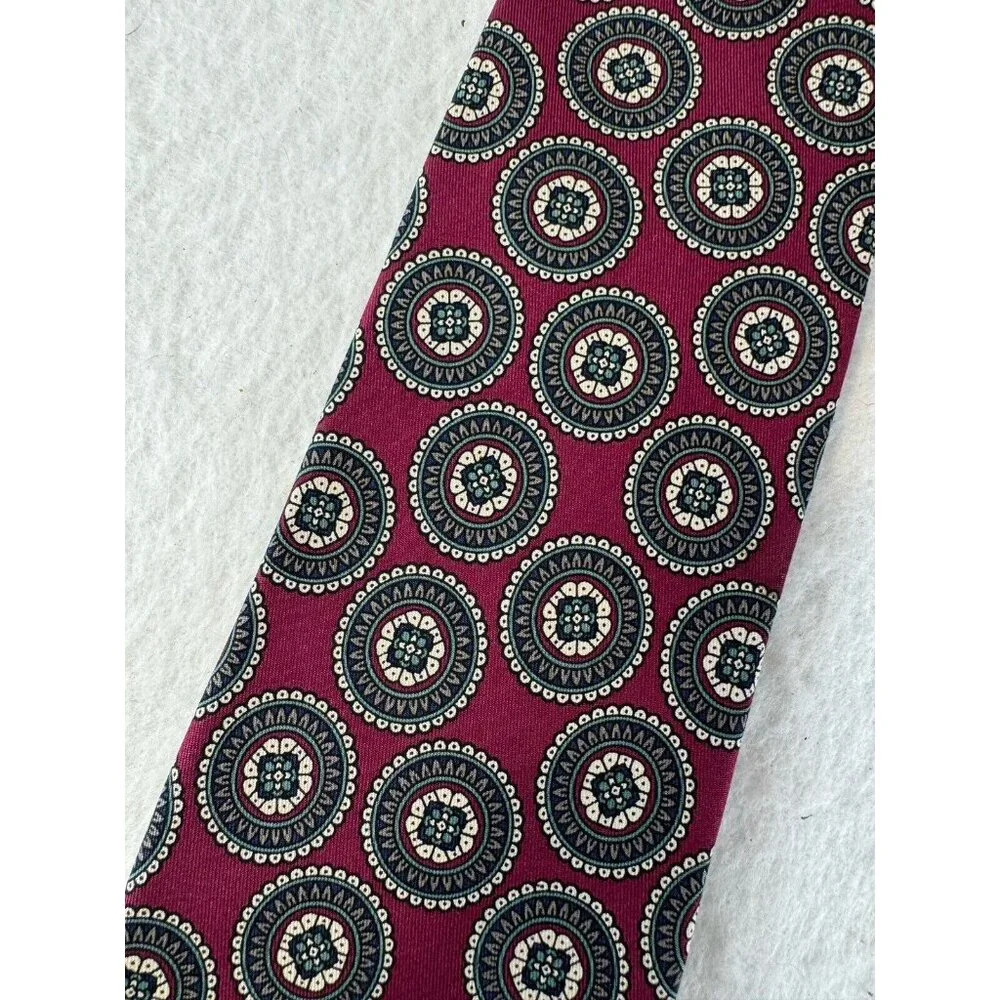 Robert‎ Talbott Paul Simon Red 100% Finest Silk Hand Seen In USA Neck Tie Floral
